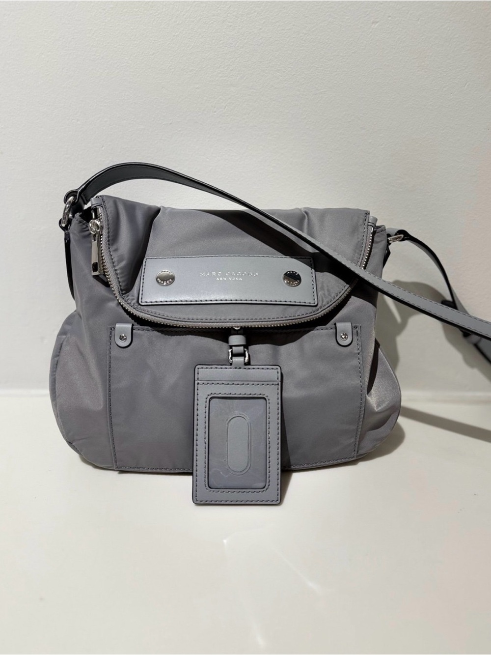Marc Jacobs Light Gray Nylon Shoulder Crossbody Bag